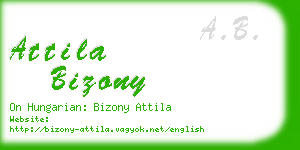 attila bizony business card